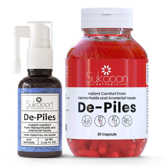 De-Piles Capsules | De-Pile Oil 30ML | Pack of 2 | Sukoon Wellness